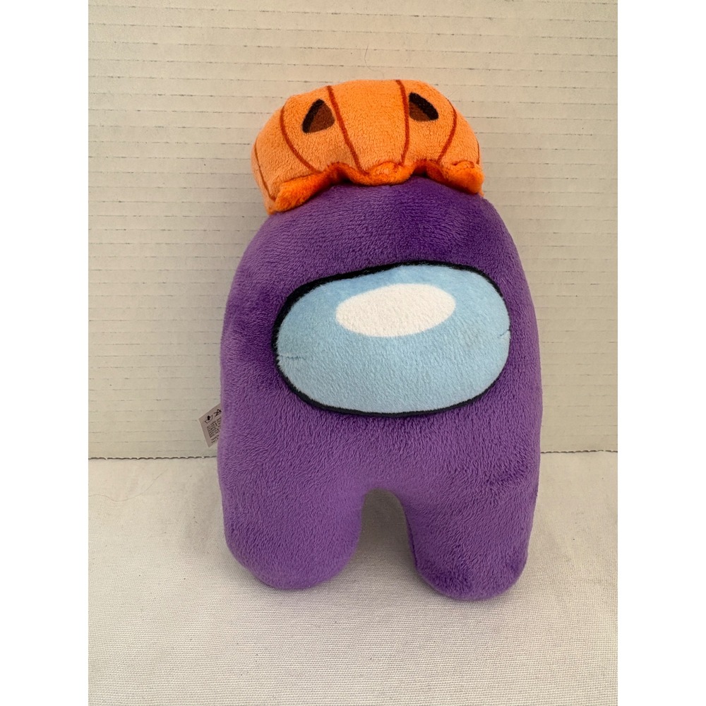 Among Us Purple Crewmate Plush with Pumpkin Hat Toikido AU7214 7.5‎ Inch